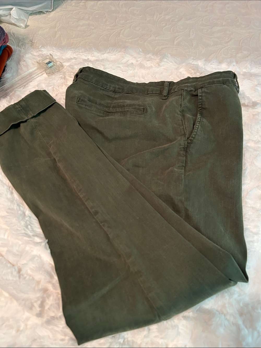 Women's Olive Green Tailored Trousers
